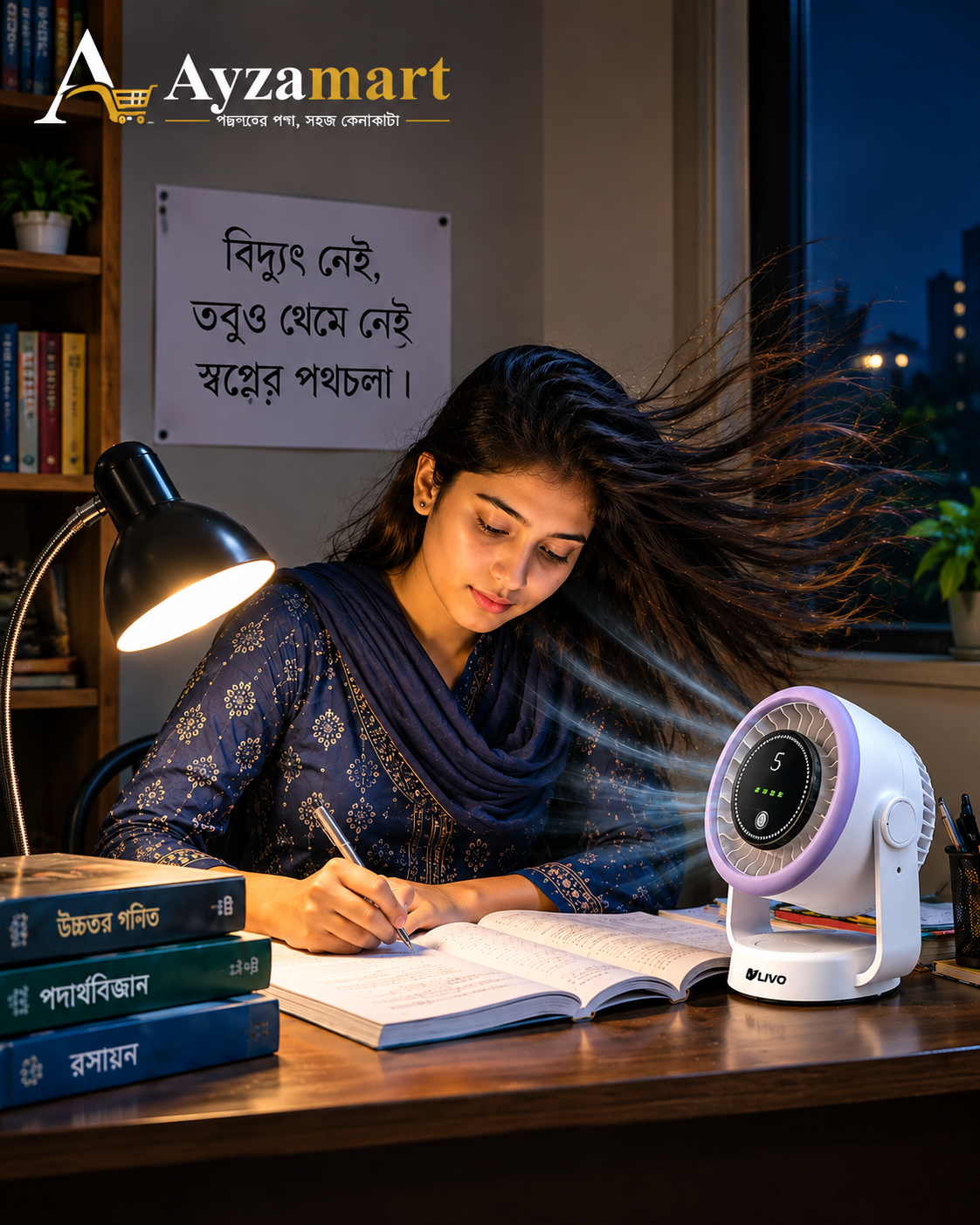 LIVO LV-2601 Rechargeable High Speed Turbo Fan